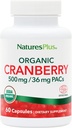 NaturesPlus Organic Cranberry 500 mg - 60 Capsules - Helps Promote Healthy Urinary Tract - USDA Certified Organic, Vegan, Gluten Free, Non-GMO - 30 Servings