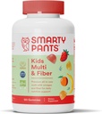 SmartyPants Kids Multivitamin Gummies and Fiber Supplement: Vitamin D3, C, Vitamin B12, B6, A, çinko, Biotin, Inositol, Fiber Gummies, Three Fruit Flavors, 120 Count (30 Day Supply)