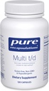 Pure Encapsulations Multi T/D - Multivitamin & Mineral Supplement - Daily Wellness, Cardiovascular & Immune Health * - Vitaminler ve Minerallerde Zengin - Gluten Free & Vegetarian - 120 Capsules