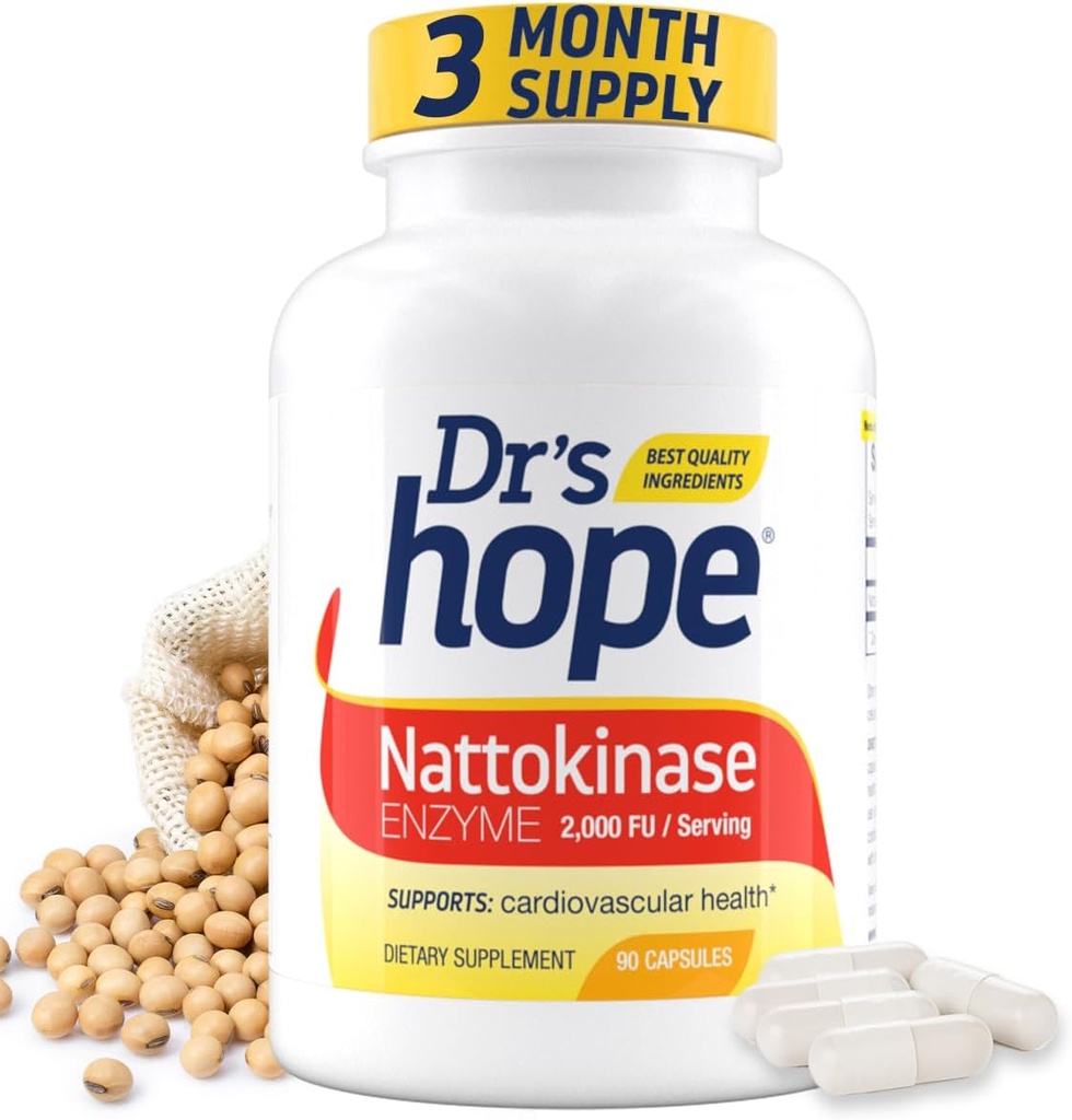 Nattokinase 2000 FU - Nattokinase Supplement Supports Cardiovascular Health and Health Blood Circulation - Non-GMO, Gluten-Free, 90 Veggie Capsules, USA
