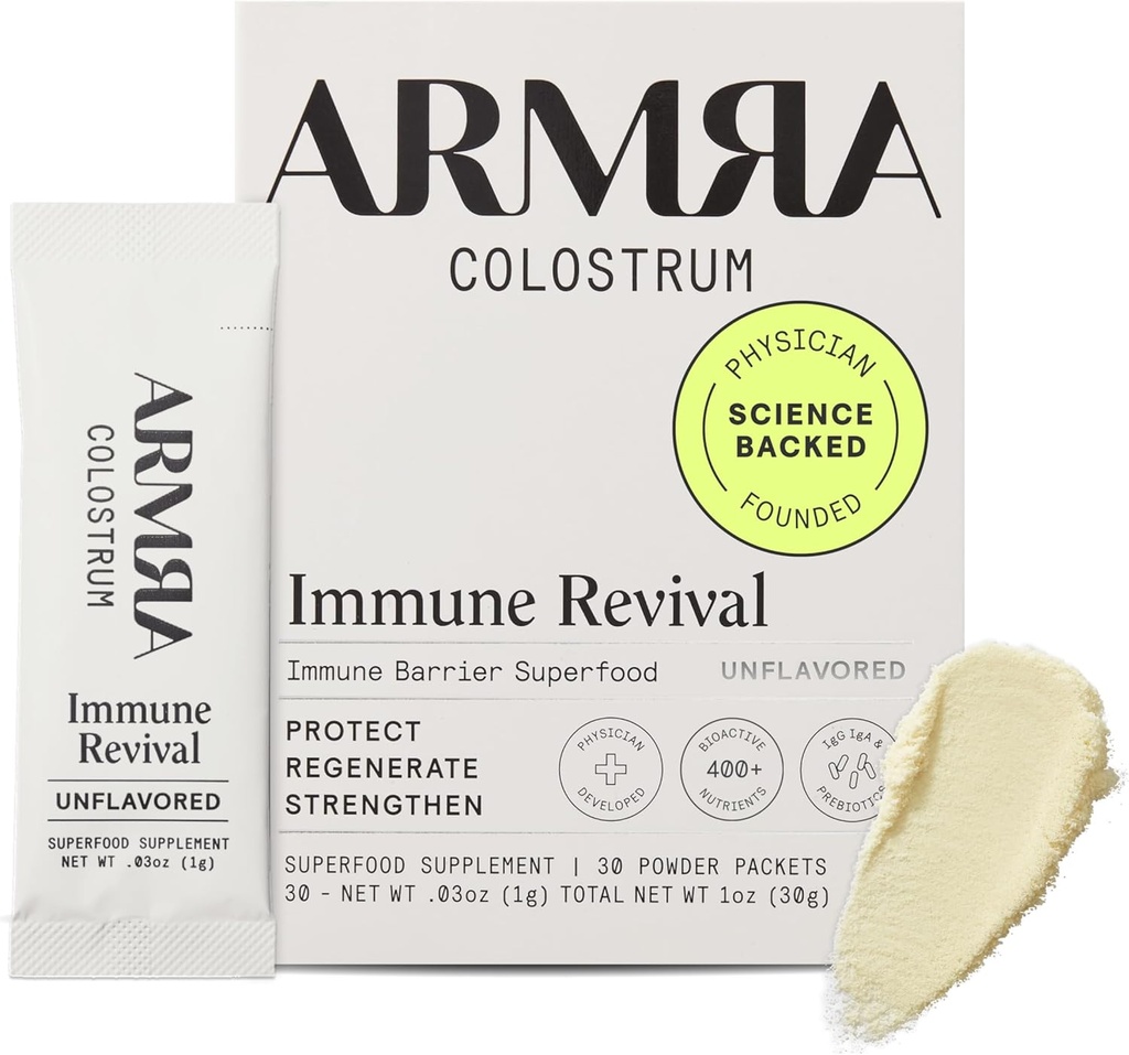 ARMRA ColostrumTM Toz | Unflavored | Gut Health & Bloating | Skin & Hair | Immunity | Keto, Gluten & Fat-Free | 30 Hizmet
