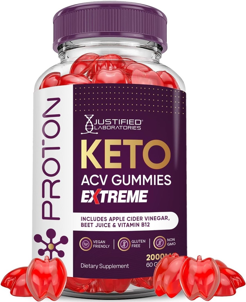 Sadece Laboratuvarlar Proton proteini Keto ACV Gummies Extreme 2000MG Proton Keto Gummies Apple Cider Vinegar ile formüle edilmiştir Pomegranate Beet Juice B12 Vegan Non GMO 60 Gummys