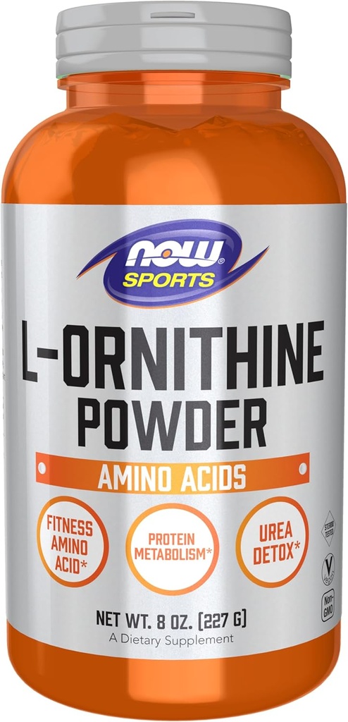 Şimdi Gıda Spor Beslenme, L- Ornithine Toz, Protein Metabolism* ve Urea Detox*, Amino Asits, 8-Ounce