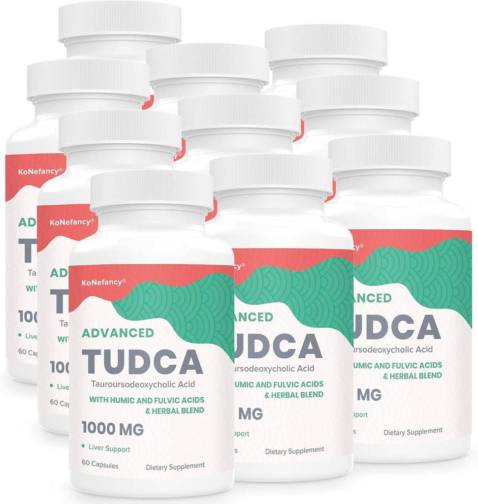 Συμπληρώματα ήπατος TUDCA 1000mg - 600 κάψουλες Vegan, Γαϊδουράγκαθο βοτανική ανάμειξη με Fulvic και Humic Acid για το συκώτι, δυσπεψία υγεία