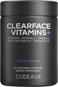 Kodaj Clearface Pantothenic Acid, Niacin Supplement, Vitamins A, C, D3, E, Probiyotikler, çinko, Riboflavin, Thiamin, L-Lysine HCL & Omega-3, Niacinamid, Skin Botanical -