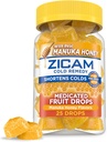 Zicam Cold Remedy Brit Medicated Fruit Drops, Manuka Honey Flavor, Homeopathic, Cold Shorting Medicine, Shortens Cold Duration, 25 Count