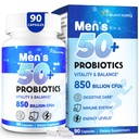 Erkekler için Probiyotikler, Gelişmiş 50+ Erkekler Probiyotik, Kapsamlı Gut & Enerji Desteği 850 Milyar CFU, 1800 mg Prebiyotiks Fiber – Tailored Wellness erkekler 50 üzerinde bağırsak sağlığı için probiyotikler