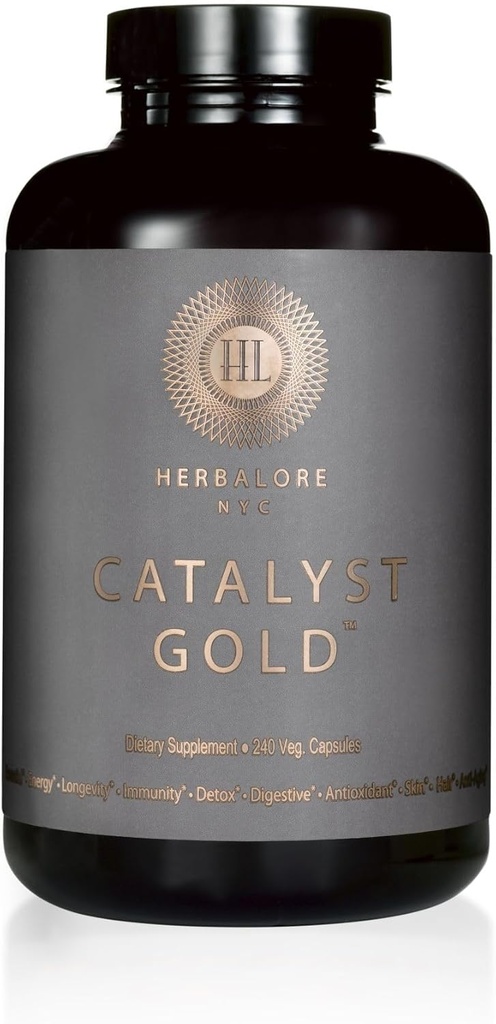 Natural Catalyst Gold Superfood Supplement | for Immunity, Digestion, Hair, Skin, and Nails (240 Capsules)