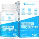 200 Milyar Cfus 12 Strains Probiyotik, 3 Organik Prebiyotik, Kadınlar için Probiyotikler, Immune, Gut, Digestive Health, Raf Stable, Non GMO, 60 Caps (60-Days Supply)