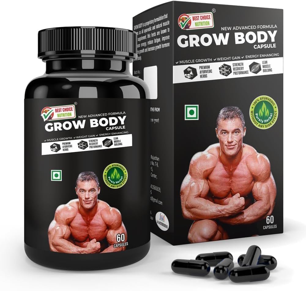 Genric Grow Body (60 Capsules) New Advanced Formula & 100% Hebal with No Side Effects - by eczanelifelife