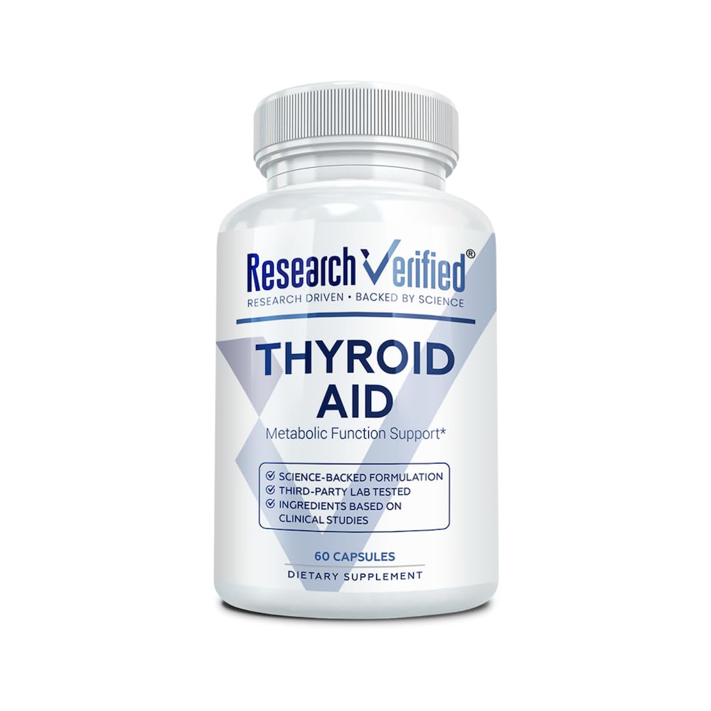 Έρευνες Επαληθευμένο® Thyroid Aid - Optimal Thyroid Function with Iodine Copper & Zinc - 260 mcg Selenium - 100% Pure - Vegan Friendly - 60 Κάψουλες - 1 Μήνα Προσφορά