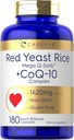 Carlyle Red Yeast Rice with CoQ10 Complex | 1420 mg | 180 Capsules | Mega Q-Sorb | Non-GMO, Gluten Free Supplement