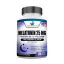 Melatonin 25 mg Per One Tablet, L-Theanine & Vitamin B-6 ile 120 Chewable Tablet, Sağlıklı Uyku Lisansını Destekler, Calming & Restful Sleep, Vegan, NON GMO, Made In USA