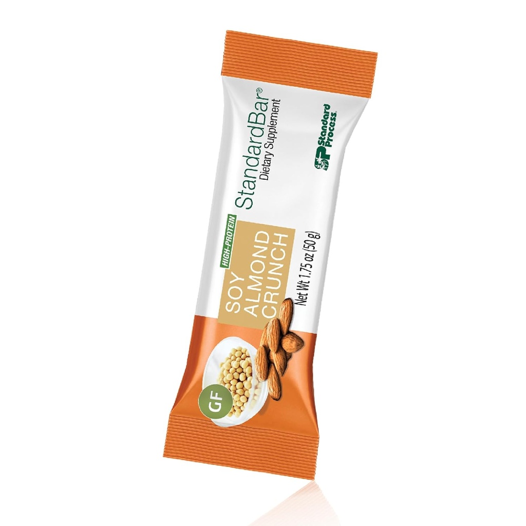 Standart Süreç - StandartBar Soy Almond Crunch - Enerji ve Kalp Sağlığı için Yüksek Protein Bar - Sağlıklı Snack - Vejetaryen, Gluten-Free - 18 Bars