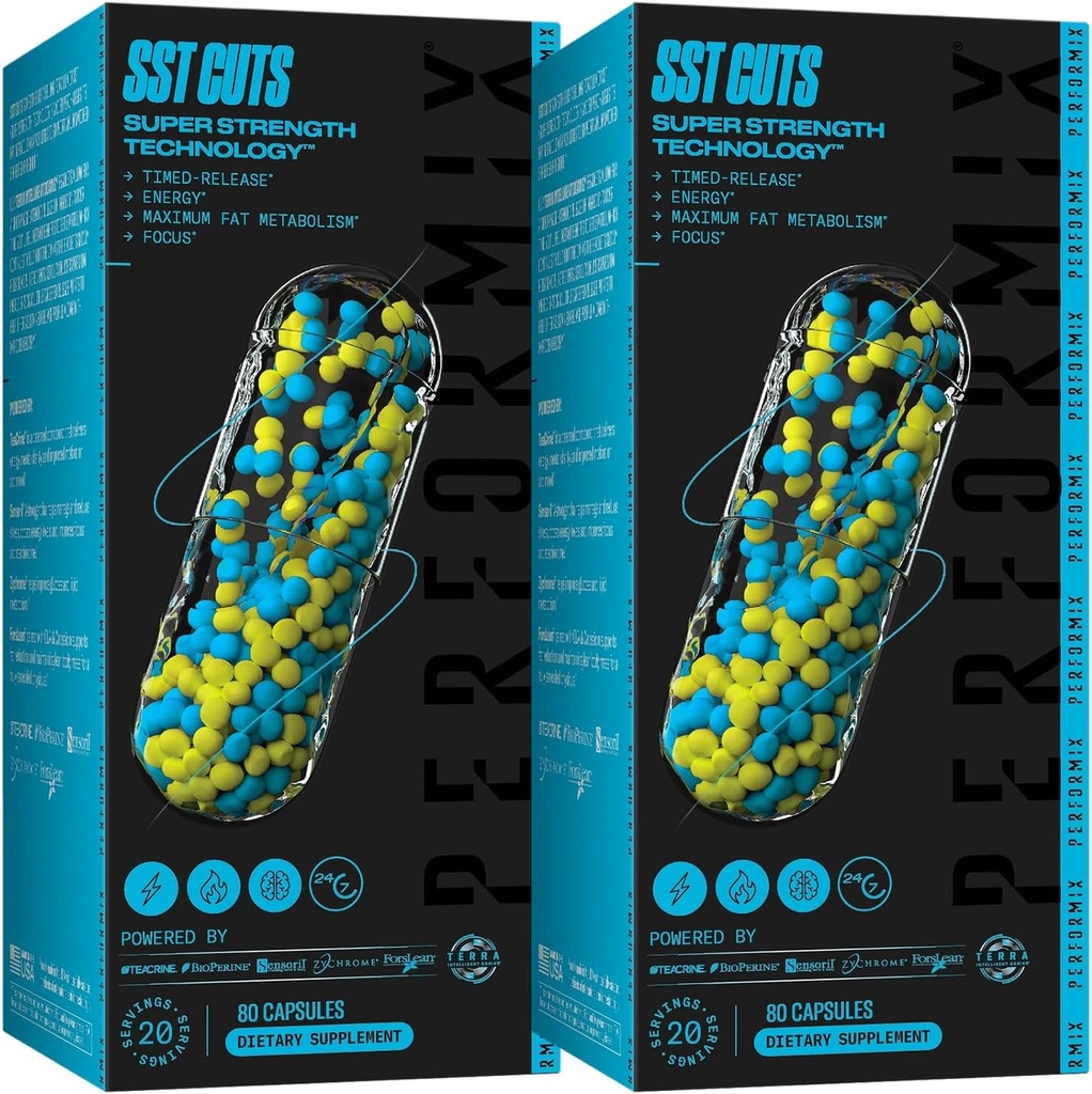 PERFORMIX - SST Cuts - CLA ile Termojenik - Enerji, Focus & Mood - Metabolism Desteği - Açlık Kontrol - Nootropic - Pre Workout - Men & Women - 160 Hizmet - 2 Pack
