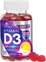 Βιταμίνη D3 Gummy 5000 IU (125 mcg) - Διαιτητικές Βιταμίνες D συμπλήρωμα για γυναίκες & άνδρες - Οστέινα, δόντια, μύες & ανοσοποιητική υποστήριξη υγείας, υψηλής ισχύος VIT D3 Nature's Non-GMO & Gluten Free - 120 Gummies