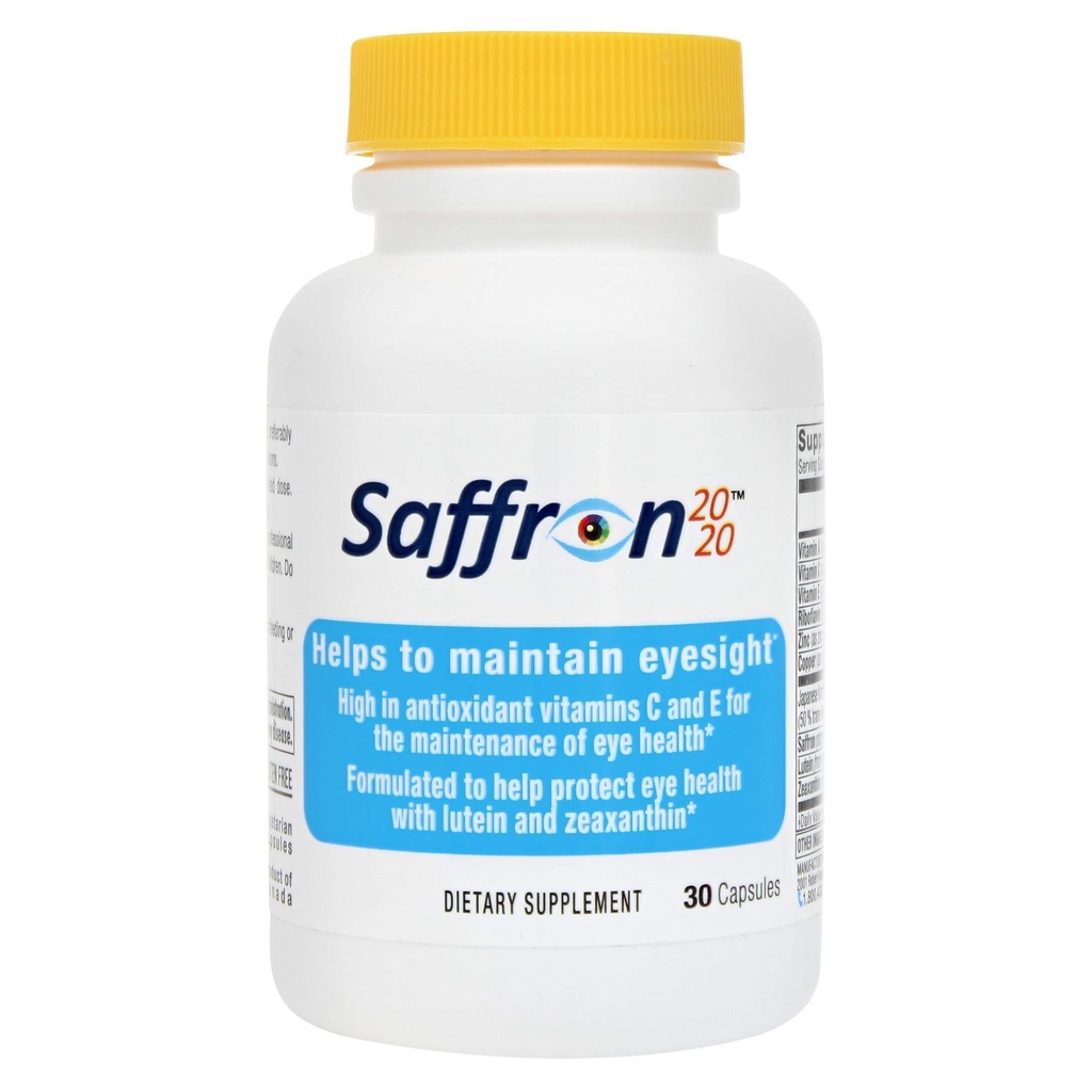 Saffron 2020 Συμπλήρωμα με Saffron, Resveratrol, Βιταμίνες και Ορυκτά, Zeaxanthin και Lutein -30 Καψάκια χορτοφαγικής