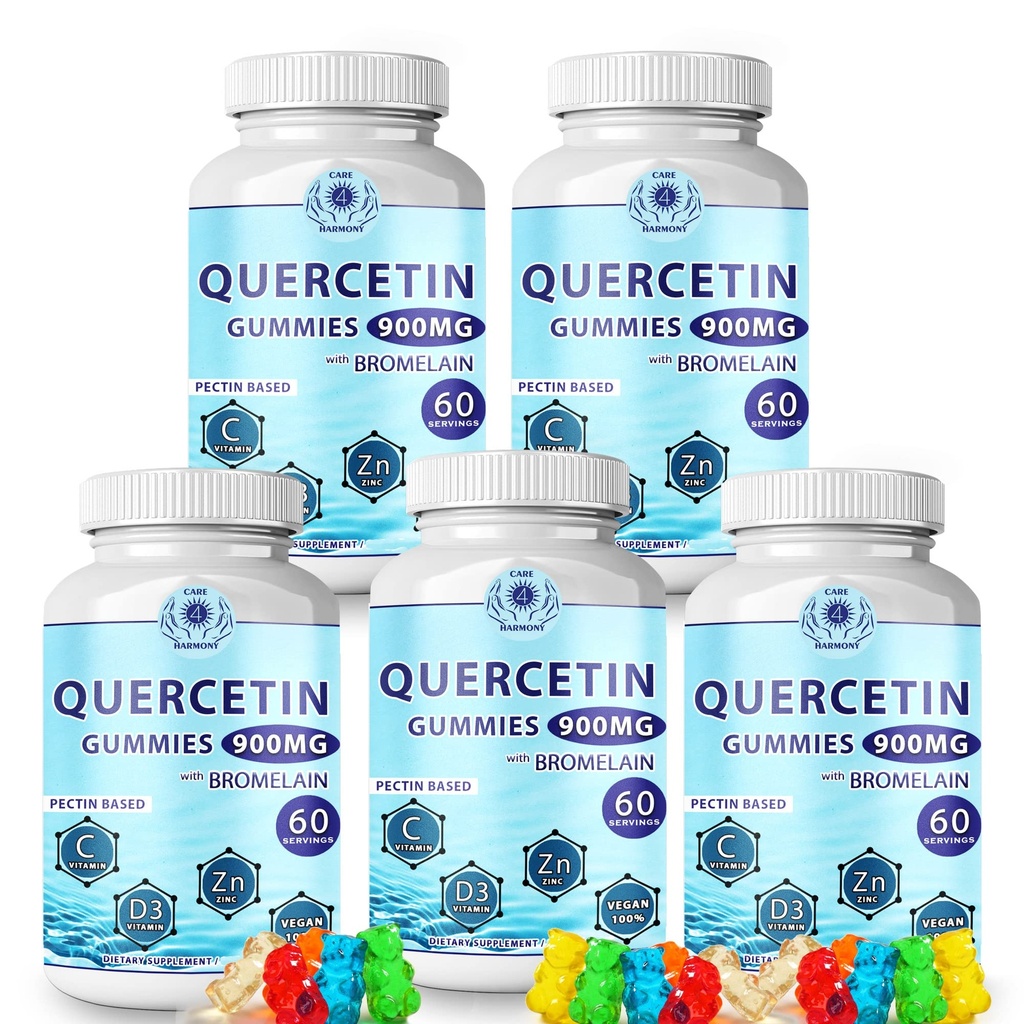 Quercetin Gummies - Quercetin με Bromelain Vitamin C + Zinc Vitamin D3 – Chewable Quercetin 900mg Συμπληρώματα - Quercetin για παιδιά και ενήλικες (5)