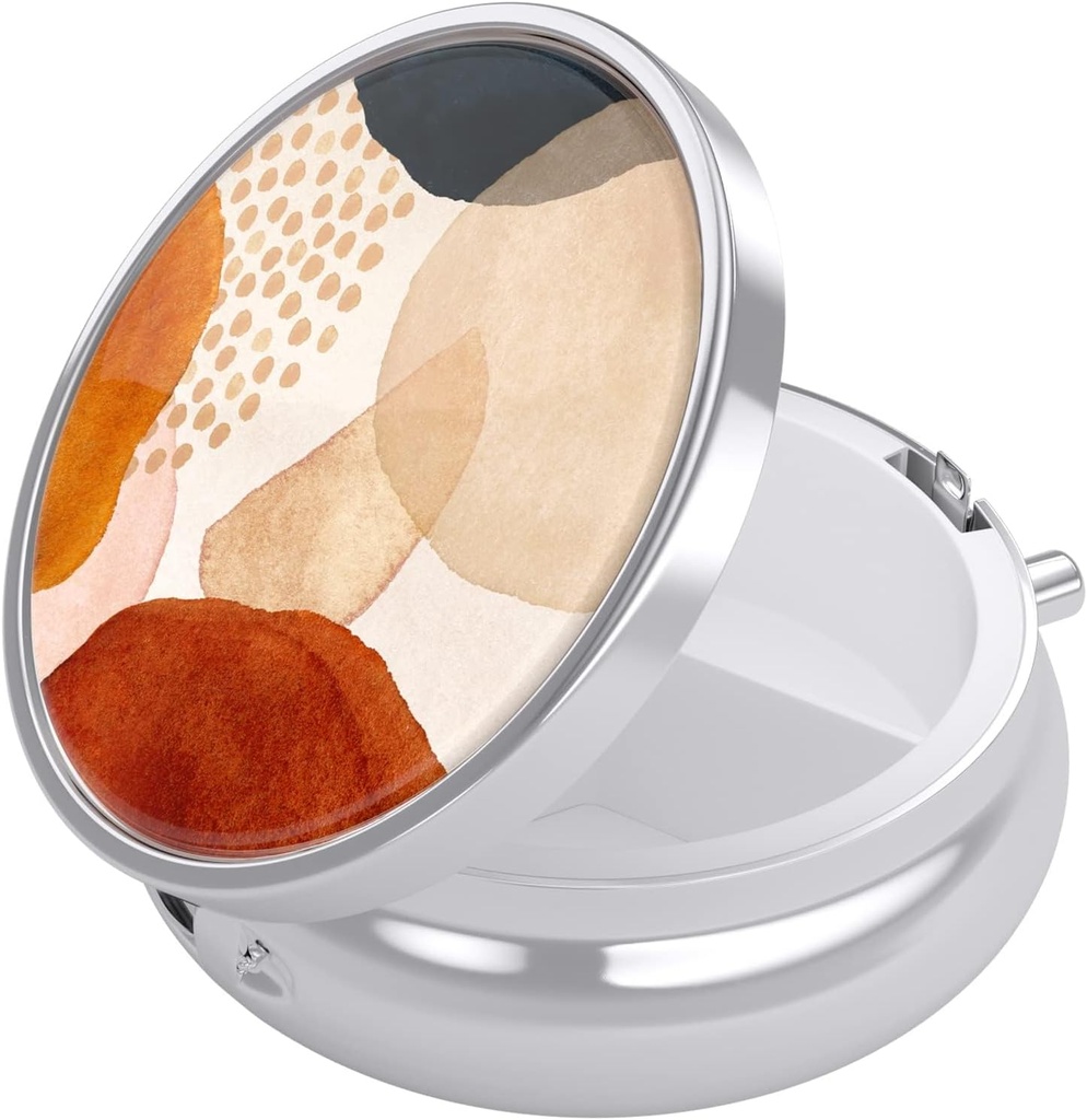 Nipichsha κουτί χαπιών, μικρή περίπτωση χαπιών για το πουρμπουάρ & τσέπη, χαριτωμένο ταξιδιωτική ιατρική Organizer, φορητός κάτοχος εμπορευματοκιβωτίων ιατρικής για να κρατήσει βιταμίνες, φαρμακευτική αγωγή, ιχθυέλαιο & συμπλήρωμα, απλή αφηρημένη τέχνη