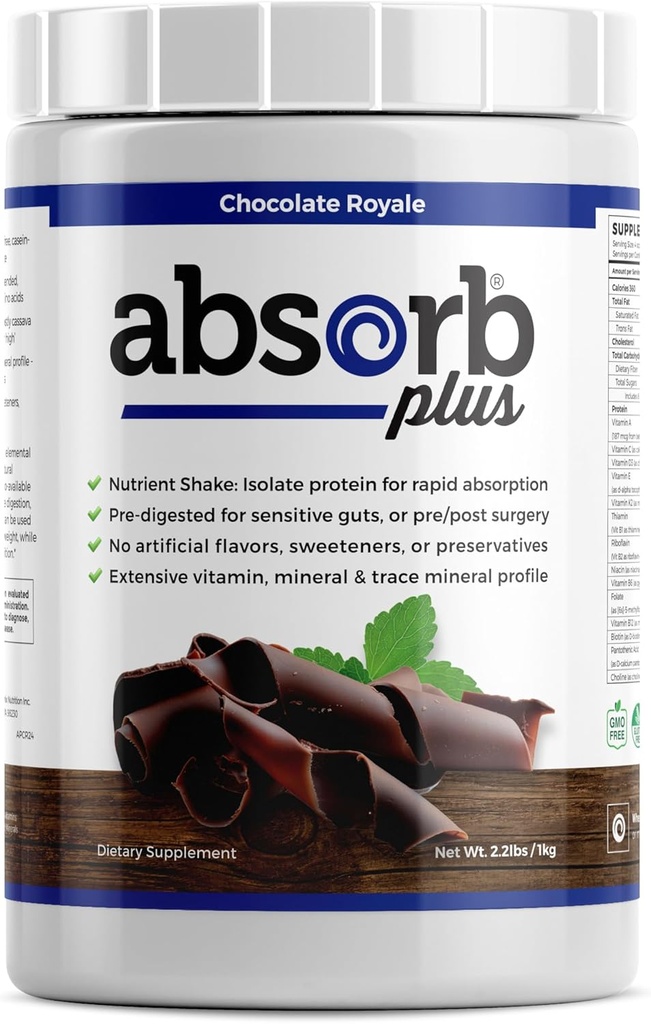 Protein - Geliştirilmiş Gut Health için Diyet Supplement, Ekstra Beslenme Desteği, Non-GMO, Gluten-Free, Lactose-Free, Casein-Free (2.2 L Chocolate, Royale)
