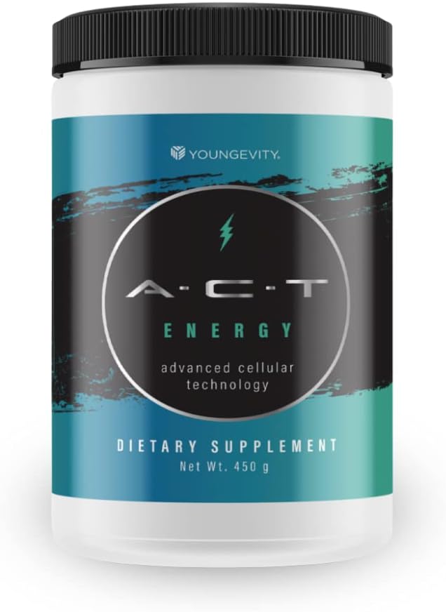 1 Canister ACT Energy Natural Healthy Energy Drink 40 Θερμίδες A.C.T. By Youngevity (Ships Worldwide) Net Wt. 450g