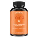 WellPath Mind Brain Supplement for Memory and Focus with Lion's Mane | Ginkgo Biloba ve L-Theanine for Long Term Cognitive Support | Vegan, Non-GMO, 60 Ct