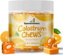 Bovine Colostrum Soft Chews Supplement, Gut Health, Bloating, Immune Support, Skin, Saç Büyüme ve Güzellik - Orange Flavor (60 Hizmet)