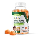 Viteey Zinc for Kids Gummies 10mg, με βιταμίνη C & Echinacea - Ανοσολογική Υποστήριξη, Ισχυρό Φυσικό Αντιοξειδωτικό, Παιδικό Συμπλήρωμα Βιταμίνης Ψευδάργυρου - Vegan, Ζελατίνη Δωρεάν - Νόστιμο Μασώμενα Gummy Πορτοκαλί Γεύση