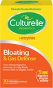 Culturelle Bloating & Gas Defense, Digestive Enzymes & Probiyotiks for Digestive Health, 30 Capsules, Supports Occasional Indigestion & Discomfort