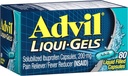 Advil Liqui-Gels Pain Reliever ve Ateş Tanımları, Preache için Ibuprofen 200 mg, Backache, Menstrual Pain and Common Pain Relief - 80 Liquid Filled Capsules