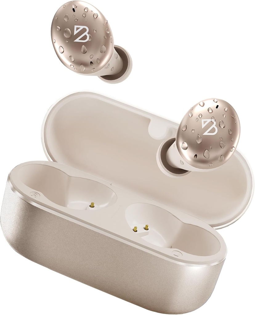 Back Bay Audio Tempo 30 Kablosuz Earbuds for Small Ears - Award-Winning Sound, Terproof Bluetooth Earbuds, Comfortable Ear Buds for Women, Gold Earphones Small Ear Canals, Long Battery Foots