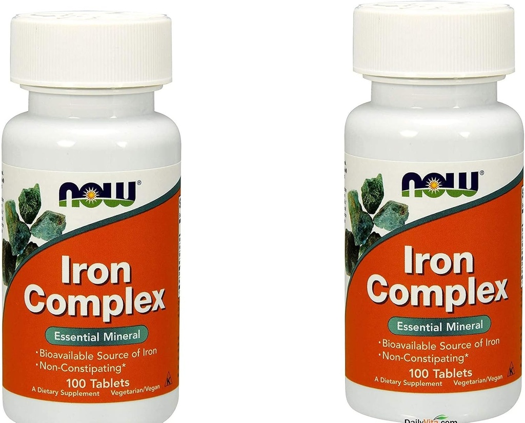 2 μπουκάλια τώρα τρόφιμα IRON COMPLEX 100 καρτέλες