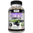 Kaya Naturals Max Detox Herbal Supplement - Doğal Malzemeler 1532 mg - Psyllium Toz, Acai Berry Ekstraksiyon, Ginger Root 60 Count