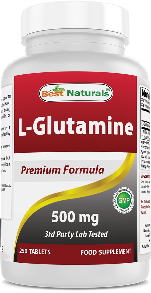 En İyi Doğallar L-Glutamine 500 mg 250 Tablet