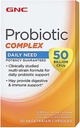 GNC Probiyotik Kompleksi Günlük 50 Milyar CFUs | Klinik olarak Studied Multi-Strain, Supports Digestive and Immune Health, Vegetarian | 30 Capsules