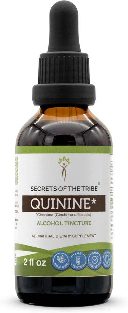 Tribe Quinine Alkol Tincture (Liquid Drops) 680 mg Quinine (Cinchona outicinalis) (2 Fl Oz) Leg Cramp Tamam Tamam Supplement