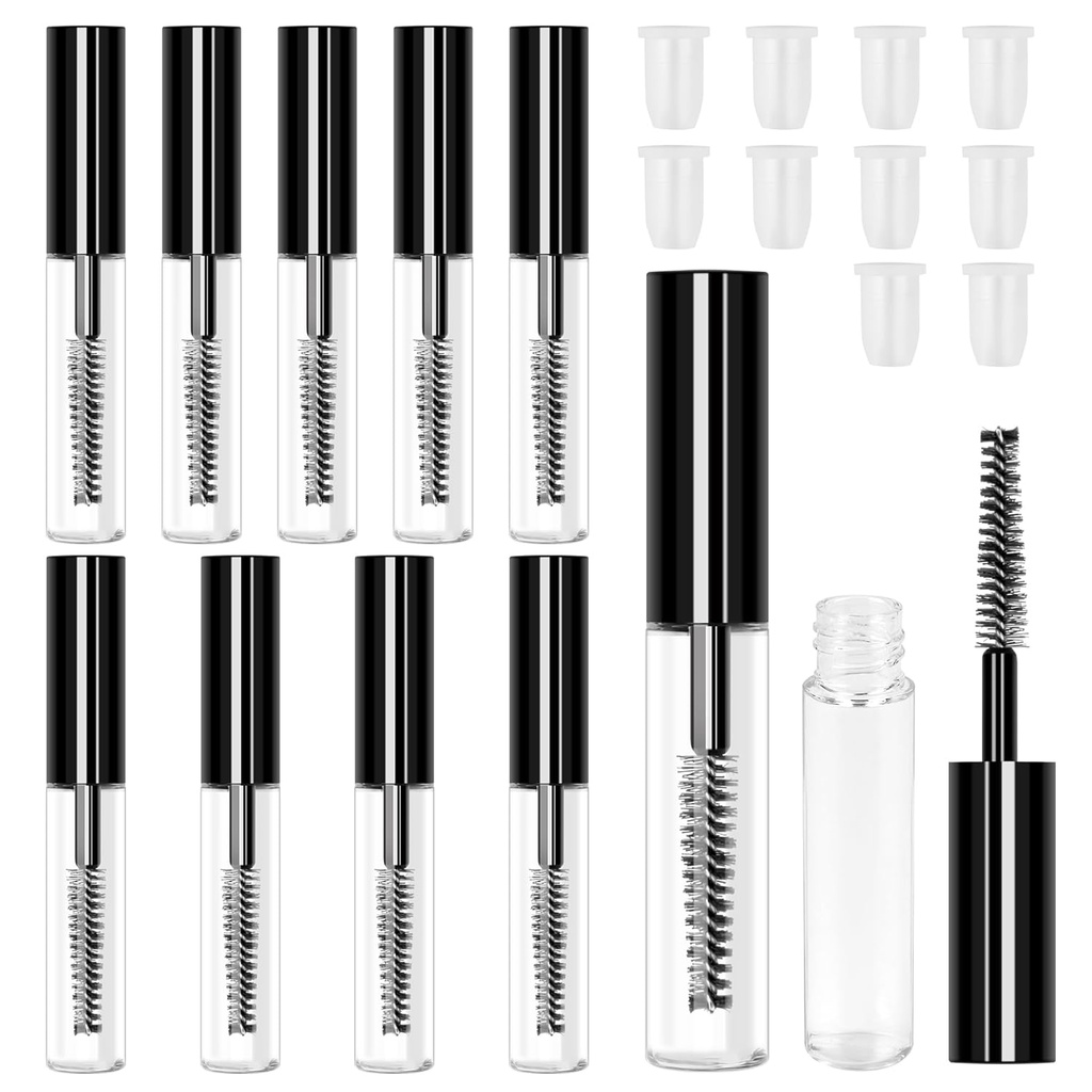 Adecco LLC AHIER 10 adet 4ML Gözlash Büyüme Petrol/Mascara, Ev ve Seyahat için Fırça ile Boş Şişe Tube Konteyneri (p) ...