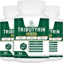 Συμπλήρωμα Tributyrin - Butyrate Precursor για την υποστήριξη φραγμών κόκκων, Leaky Gut υποστήριξη, δυσπεψία 180 κόμη (πακέτο των 3)