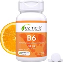 EZ Λιπαρά Διαλυτή Βιταμίνη B6 50 mg, Χωρίς ζάχαρη, 1 Μήνας Προμήθεια - 1 Συσκευασία