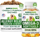 Anti-Itch Skin&Coat Supplement + Skin Alerji - Omega 3 Fish Oil + EPA & DHA Fatty Asits - Itching&Paw Licking + Ortak Sağlık - 180 Chews + 180 Softgels - ABD'de Yap