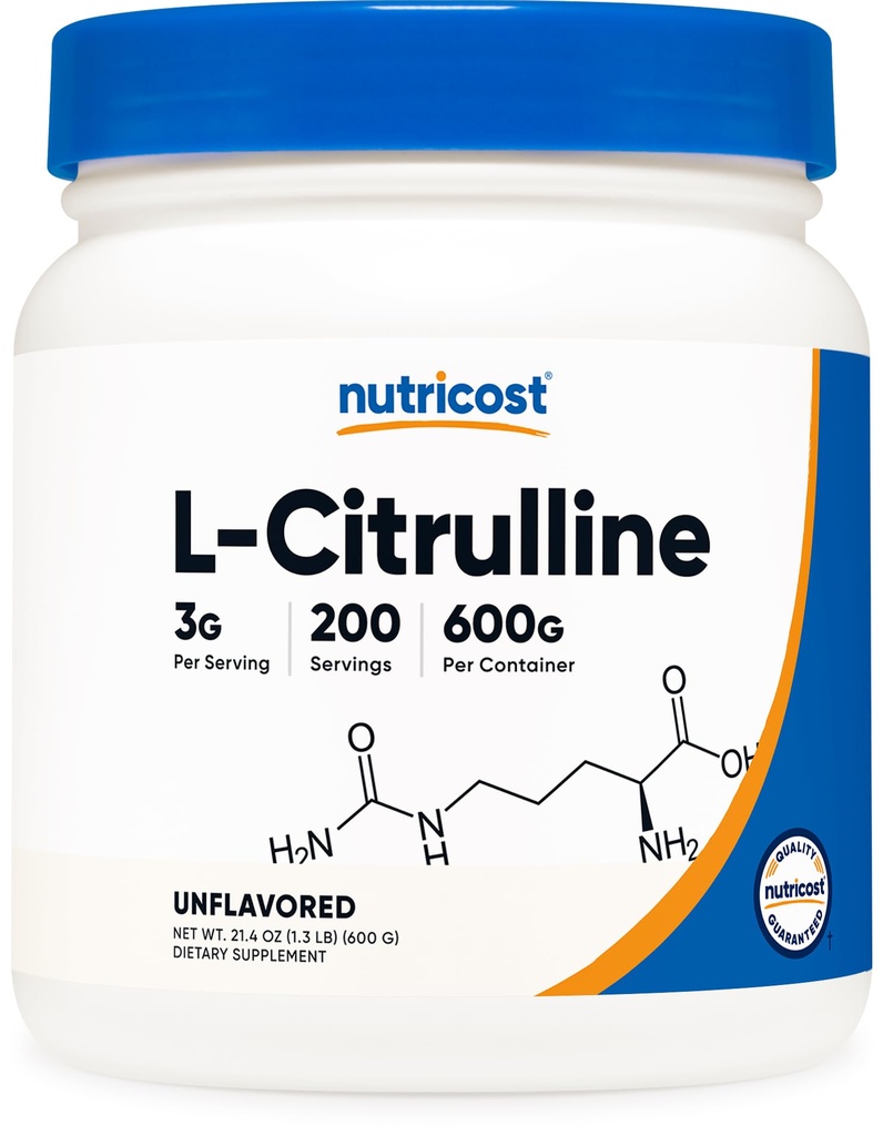 Nutricost Pure L-Citrulline (Base) Toz (600 Grams)