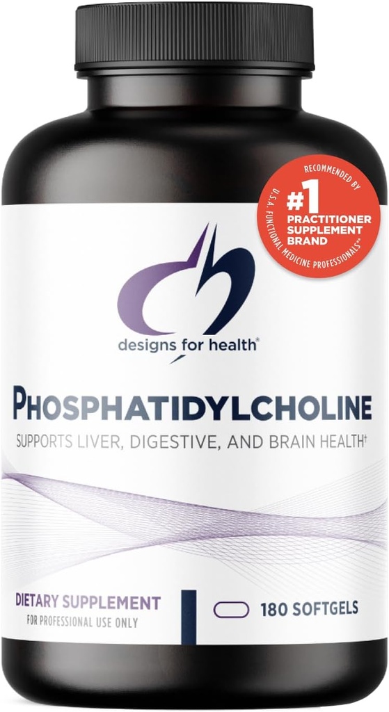 Sağlık Phosphatidylcholine Softgels için tasarımlar - Soy Lecithin'den Liver + Brain Health (180 Softgels) destek için Phosphatidyl Choline Supplement