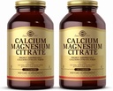 Solgar Ασβέστιο Μαγνήσιο Κιτρικό, 250 Δισκία (Pack of 2) - Υποστηρίζει υγιή οστά & δόντια - Μυοσκελετικό & Νευρικό Σύστημα Υποστήριξη - Εξαιρετικά απορροφήσιμο - Μη ΓΤΟ και Vegan - 100 Σύνολο Υπηρεσιών