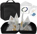 Travel Jewel Organizer Case Gap Jewelry Storage Book Binder Bag for Earrings, Ringler, Elbiseler (All-Black)
