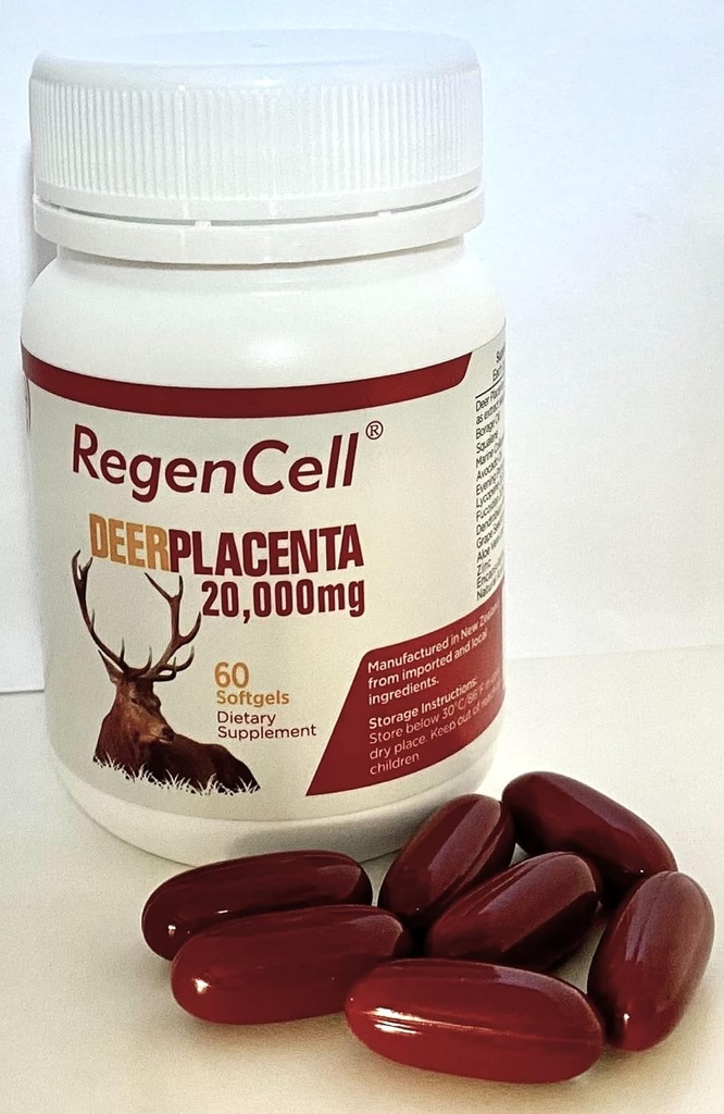 Deer Placenta 20,000MG -Skin Health Support- Rejuvenating and Antiaging-Metabloic & Cellular Health-Immunity Boost-Immunity