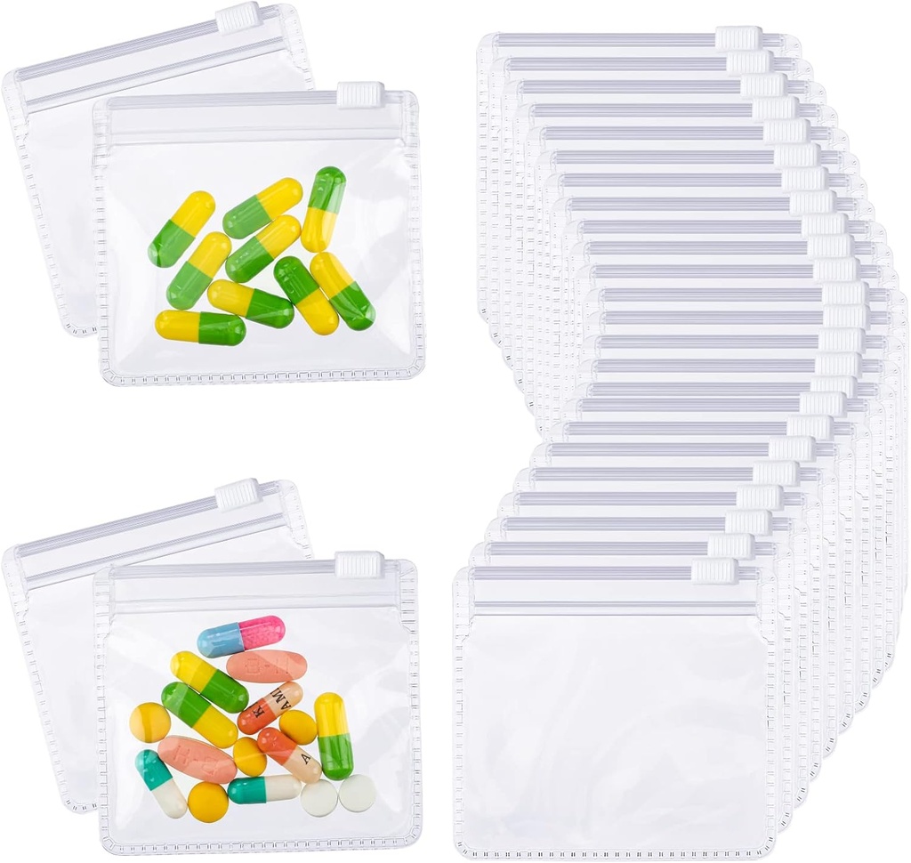 Nuanchu 96 Τεμάχια Τσάντες Pill Pouches Set Reuseable Zippered Pill Baggies Clear Πλαστική αυτοσφραγίζοντας Travel Medicine Organizer Αποθήκευση με Slide Lock για την ιατρική και μικρά αντικείμενα