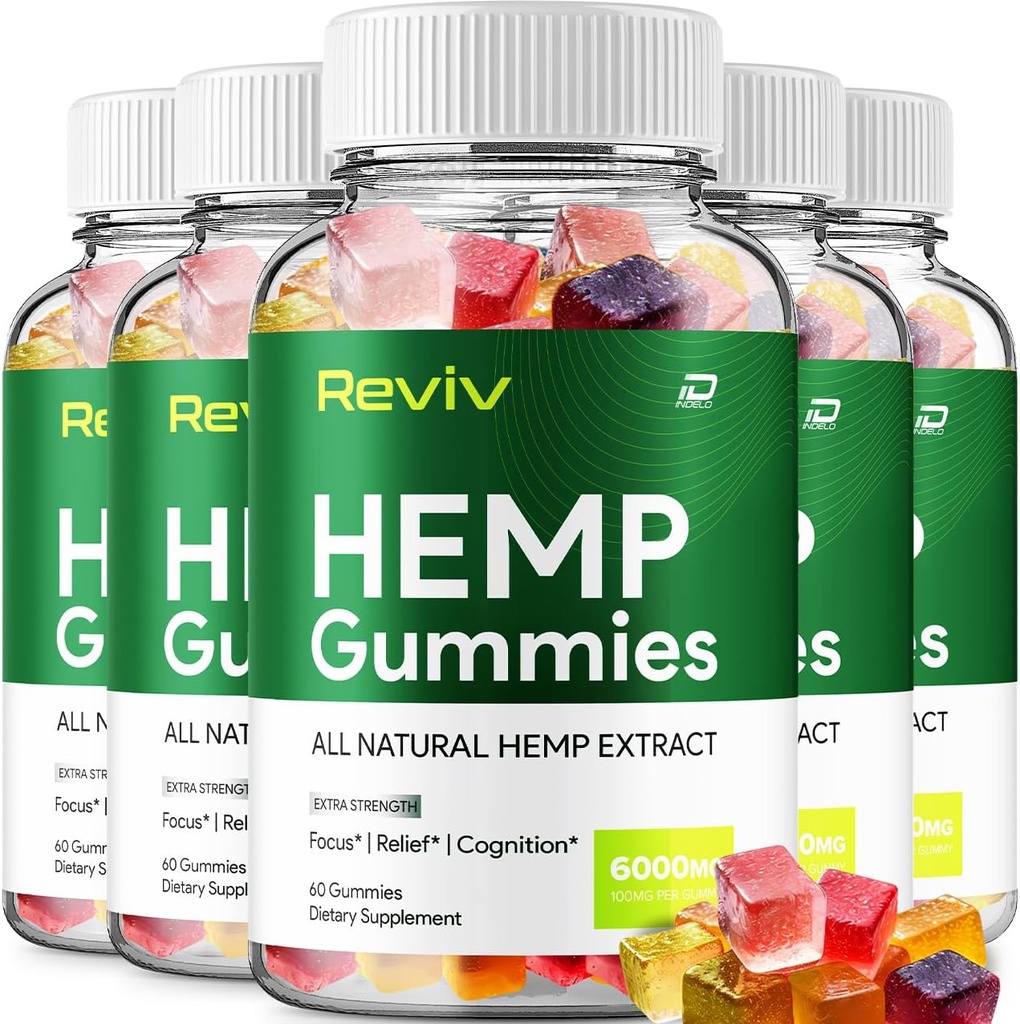 Reviv Hemp - Hemp Seed Extract RevivHemp Gummies Tinnitus Herbal Supplement, Health and Wellness Support, All Natural Reviv Hemp Gummy (5 Pack - 300 Gummies)