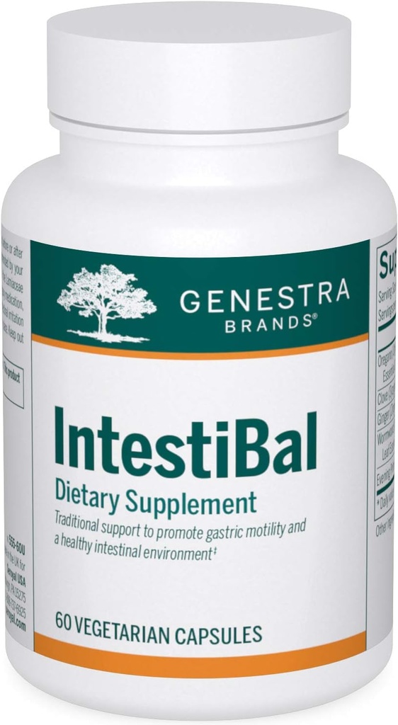 Genstra Brands IntestiBal | Essential Oils from Ginger and Wormwood | 60 Capsules