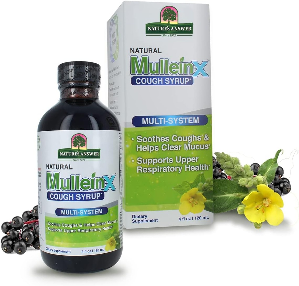 Απάντηση της φύσης Mullein-X πολλαπλών συστημάτων σιρόπι βήχα 4 ουγγιάς 