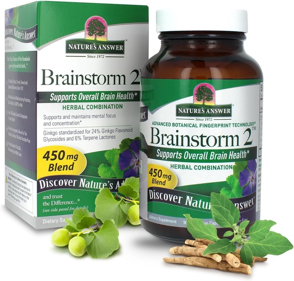 Απάντηση της φύσης Brainstorm 2 κάψουλες χορτοφάγων, 90-Count